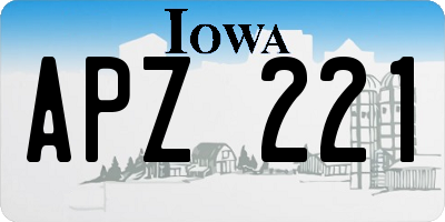 IA license plate APZ221