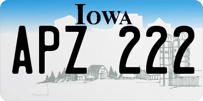 IA license plate APZ222