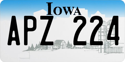 IA license plate APZ224