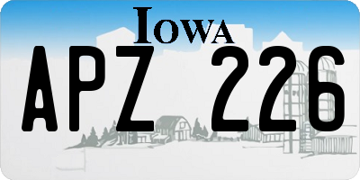 IA license plate APZ226