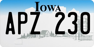 IA license plate APZ230