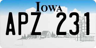 IA license plate APZ231