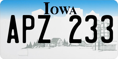 IA license plate APZ233
