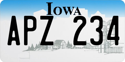 IA license plate APZ234