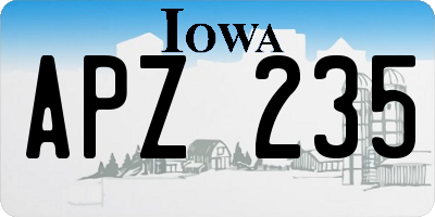 IA license plate APZ235