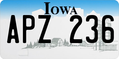 IA license plate APZ236
