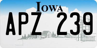 IA license plate APZ239
