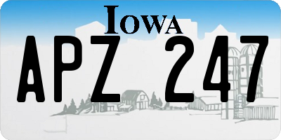 IA license plate APZ247
