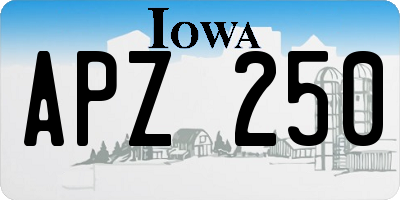 IA license plate APZ250