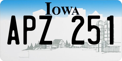 IA license plate APZ251