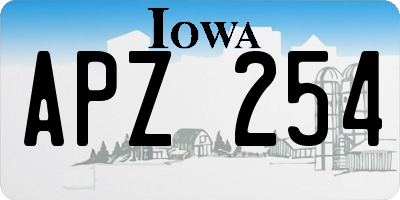 IA license plate APZ254