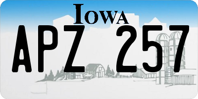 IA license plate APZ257
