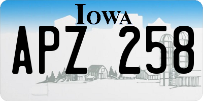 IA license plate APZ258