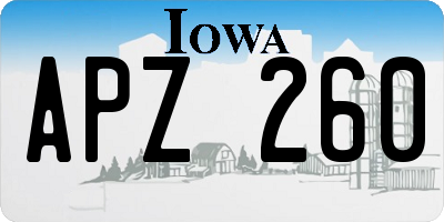 IA license plate APZ260