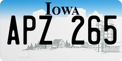 IA license plate APZ265