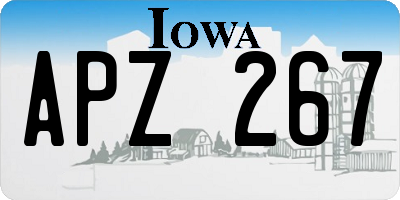 IA license plate APZ267