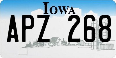 IA license plate APZ268