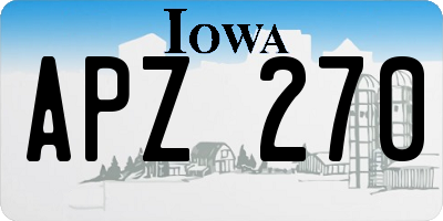 IA license plate APZ270