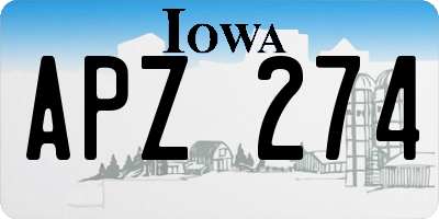 IA license plate APZ274