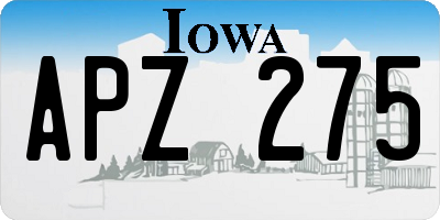 IA license plate APZ275
