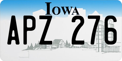 IA license plate APZ276