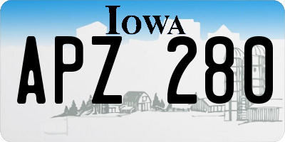IA license plate APZ280