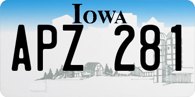 IA license plate APZ281