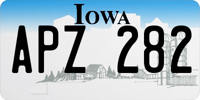 IA license plate APZ282
