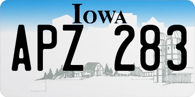 IA license plate APZ283