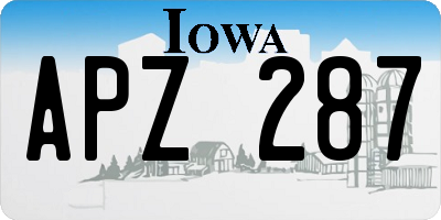 IA license plate APZ287