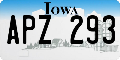 IA license plate APZ293