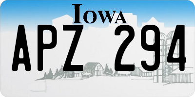 IA license plate APZ294