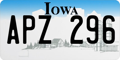 IA license plate APZ296