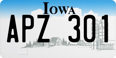 IA license plate APZ301