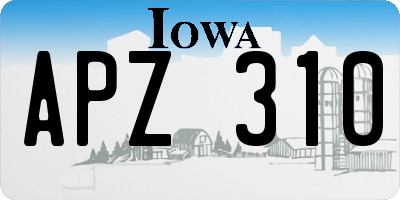 IA license plate APZ310