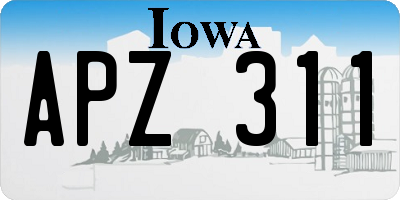IA license plate APZ311