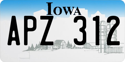 IA license plate APZ312