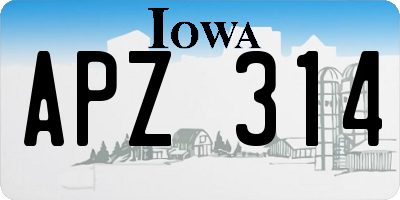 IA license plate APZ314