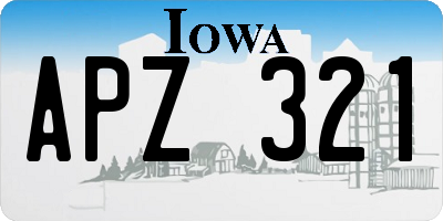 IA license plate APZ321