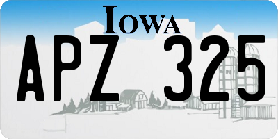 IA license plate APZ325
