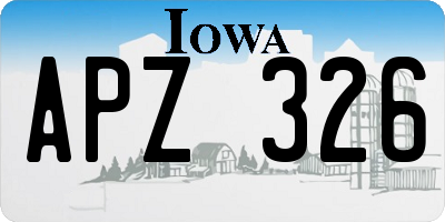 IA license plate APZ326