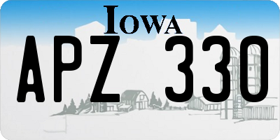 IA license plate APZ330