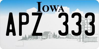 IA license plate APZ333