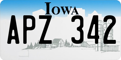 IA license plate APZ342