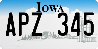 IA license plate APZ345