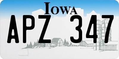 IA license plate APZ347