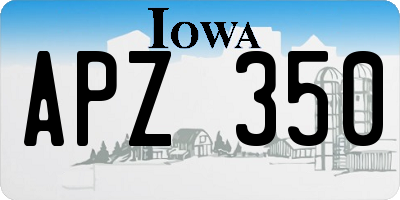 IA license plate APZ350