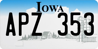 IA license plate APZ353