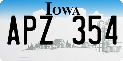 IA license plate APZ354