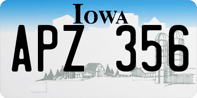 IA license plate APZ356
